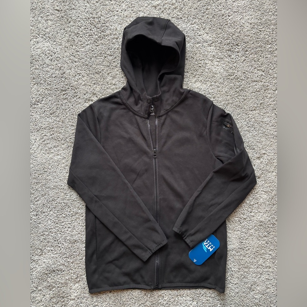 MTA Sport Kids Black Full Zip Hooded Jacket Size L 10/12